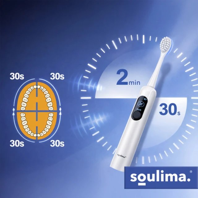 Електрична зубна щітка Soulima X800 90000 об/хв 6 насадок White (5900779961470)
