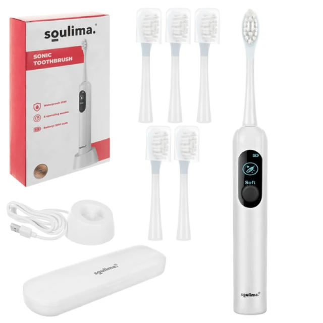 Електрична зубна щітка Soulima X800 90000 об/хв 6 насадок White (5900779961470)
