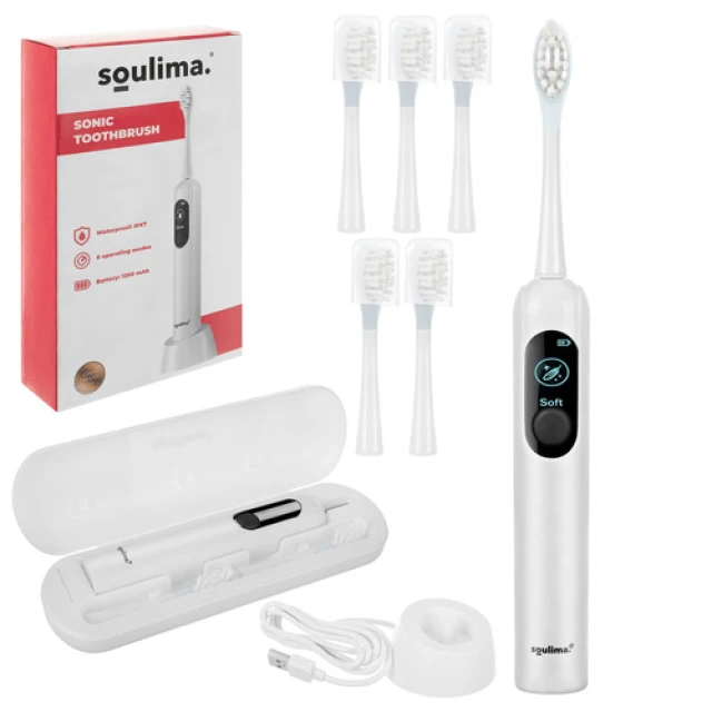 Електрична зубна щітка Soulima X800 90000 об/хв 6 насадок White (5900779961470)