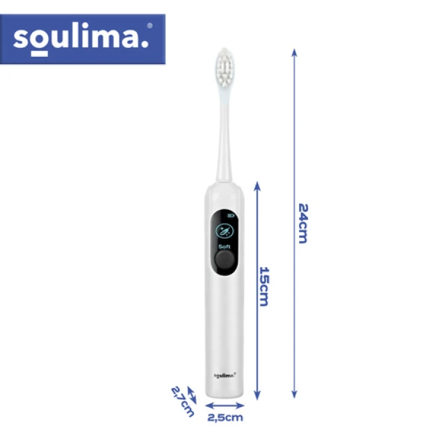 Електрична зубна щітка Soulima X800 90000 об/хв 6 насадок White (5900779961470)