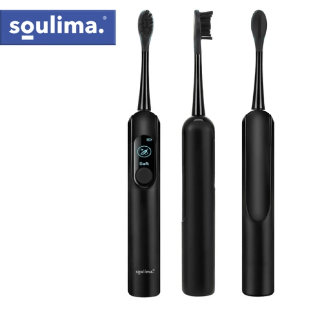 Електрична зубна щітка Soulima X800 90000 об/хв 6 насадок Black (5900779961487)