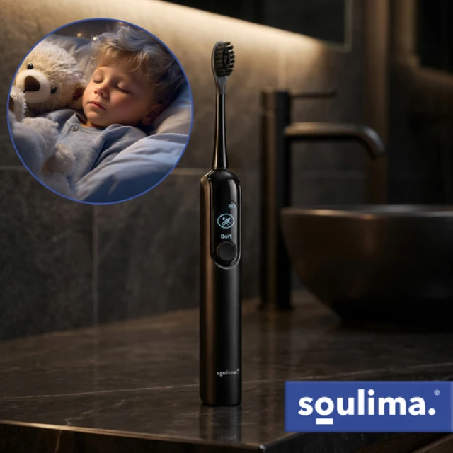 Електрична зубна щітка Soulima X800 90000 об/хв 6 насадок Black (5900779961487)