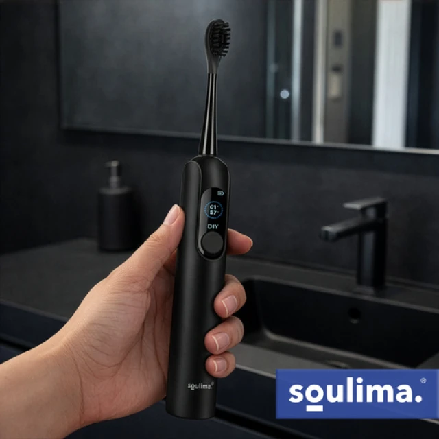 Електрична зубна щітка Soulima X800 90000 об/хв 6 насадок Black (5900779961487)