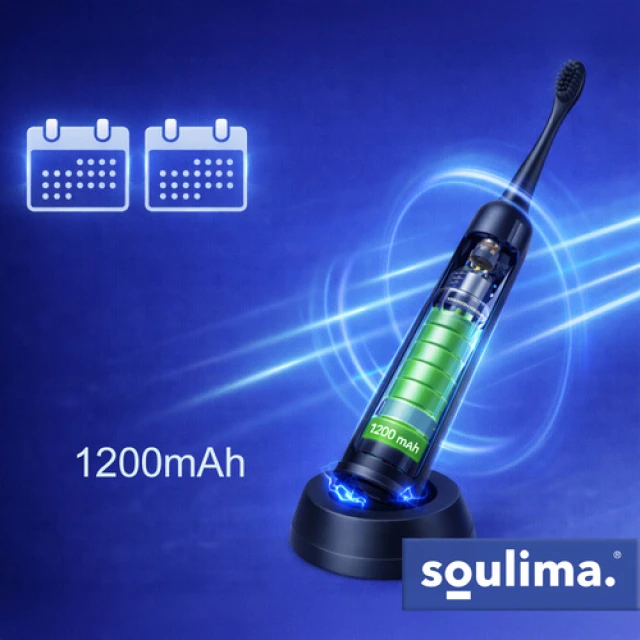 Електрична зубна щітка Soulima X800 90000 об/хв 6 насадок Black (5900779961487)