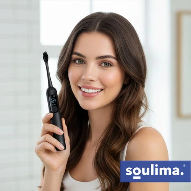 Електрична зубна щітка Soulima X800 90000 об/хв 6 насадок Black (5900779961487)