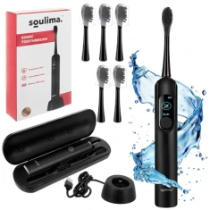 Електрична зубна щітка Soulima X800 90000 об/хв 6 насадок Black (5900779961487)