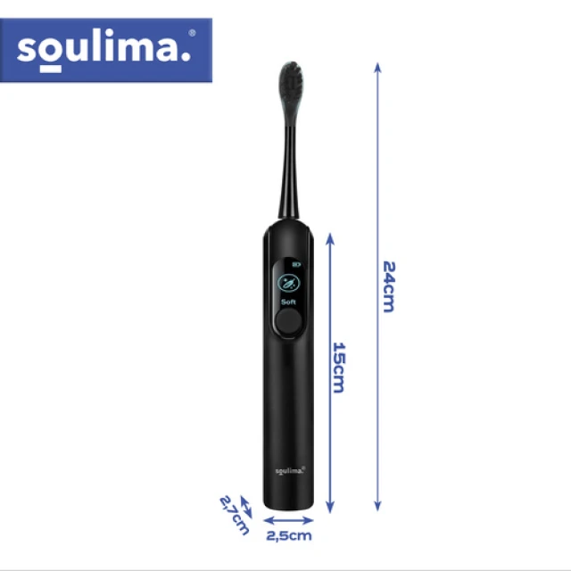 Електрична зубна щітка Soulima X800 90000 об/хв 6 насадок Black (5900779961487)
