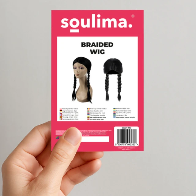 Перука жіноча з косами Soulima Black (5900779961500)