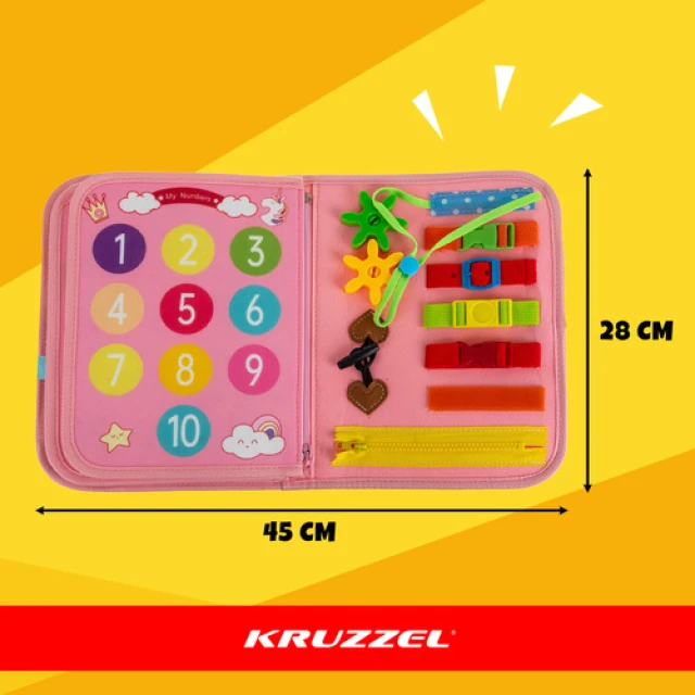 Розвиваюча сенсорна книжка-маніпуляція Kruzzel Pink (5900779961616)