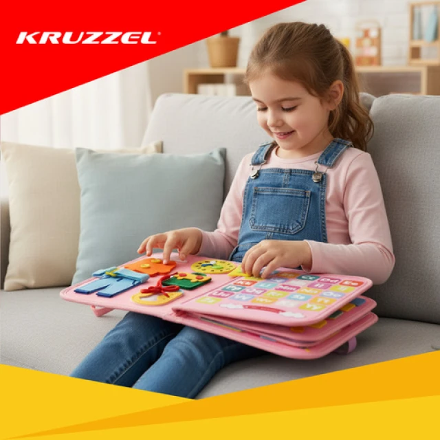 Розвиваюча сенсорна книжка-маніпуляція Kruzzel Pink (5900779961616)