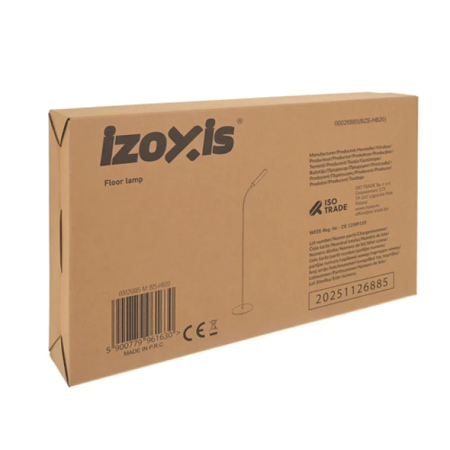 Торшер Izoxis LED 180 см з пультом ДК і таймером Black (5900779961630)
