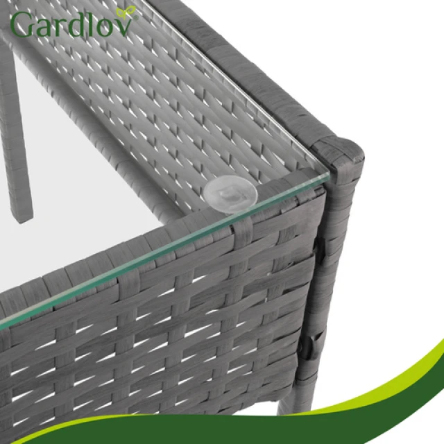 Комплект садових меблів з техноротангу диван + Gardlov 2 крісла + стіл Anthracite (5900779961739)