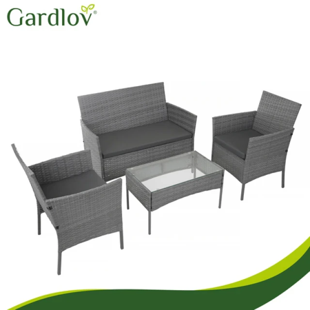 Комплект садових меблів з техноротангу диван + Gardlov 2 крісла + стіл Anthracite (5900779961739)