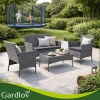 Комплект садових меблів з техноротангу диван + Gardlov 2 крісла + стіл Anthracite (5900779961739)