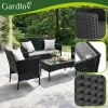 Комплект садових меблів з техноротангу диван + Gardlov 2 крісла + стіл Black (5900779961746)