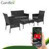 Комплект садових меблів з техноротангу диван + Gardlov 2 крісла + стіл Black (5900779961746)