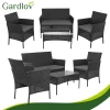 Комплект садових меблів з техноротангу диван + Gardlov 2 крісла + стіл Black (5900779961746)