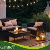 Комплект садових меблів з техноротангу диван + Gardlov 2 крісла + стіл Black (5900779961746)