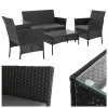 Комплект садових меблів з техноротангу диван + Gardlov 2 крісла + стіл Black (5900779961746)