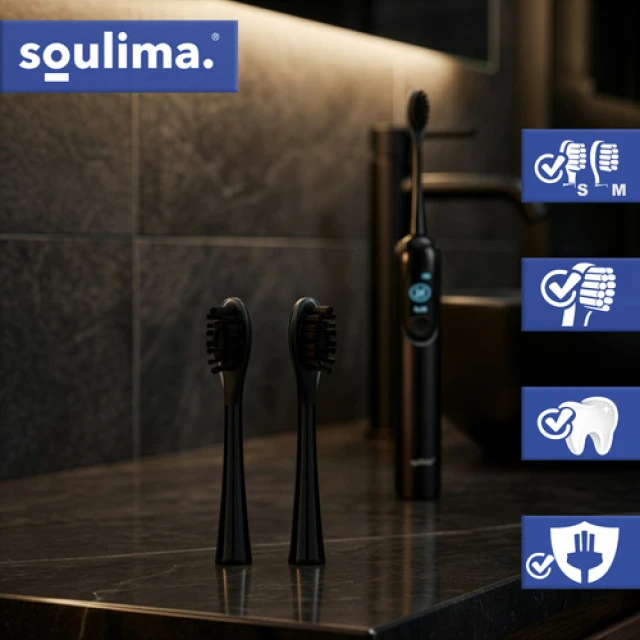 Насадки для зубної щітки Soulima 2 шт Black (5900779961838)