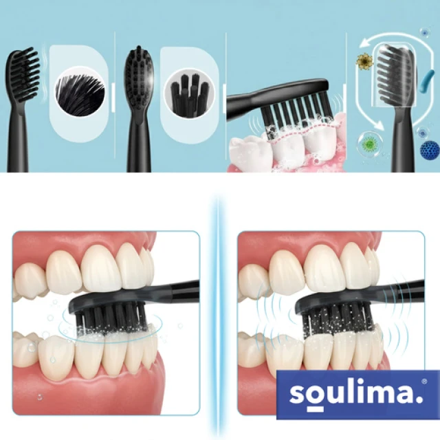 Насадки для зубної щітки Soulima 2 шт Black (5900779961838)