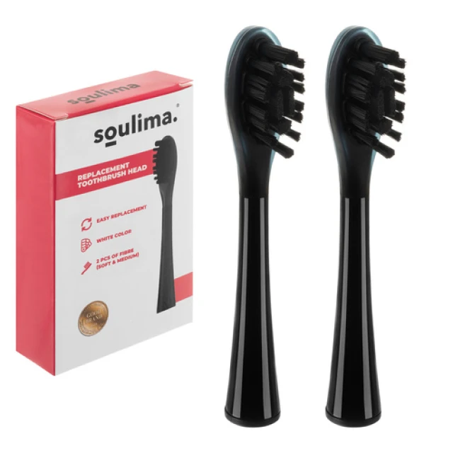 Насадки для зубної щітки Soulima 2 шт Black (5900779961838)
