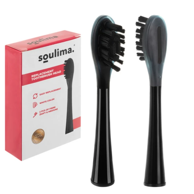 Насадки для зубної щітки Soulima 2 шт Black (5900779961838)