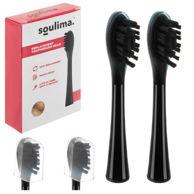 Насадки для зубної щітки Soulima 2 шт Black (5900779961838)