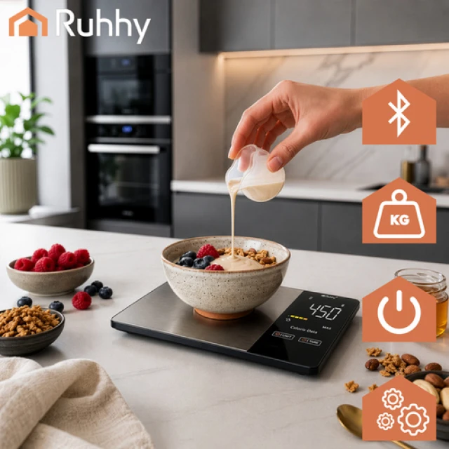 Весы кухонные Ruhhy с Bluetooth 5 кг точность 1 г (5900779961852)