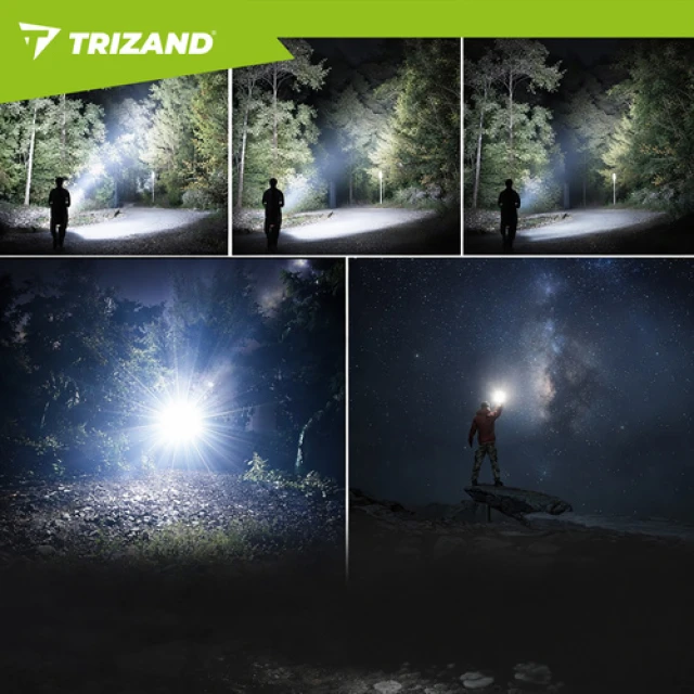 Ліхтарик тактичний Trizand 26949 1500 лм USB-C 5000 мАг Black (5900779961883)