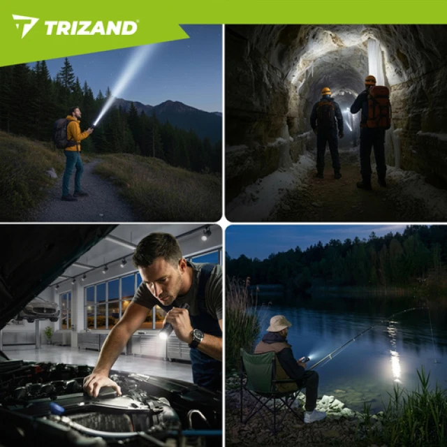 Ліхтарик тактичний Trizand 26949 1500 лм USB-C 5000 мАг Black (5900779961883)