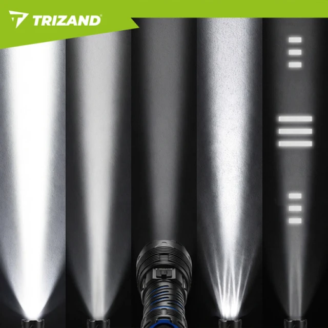 Ліхтарик тактичний Trizand 26949 1500 лм USB-C 5000 мАг Black (5900779961883)