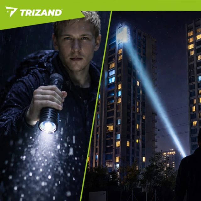 Ліхтарик тактичний Trizand 26949 1500 лм USB-C 5000 мАг Black (5900779961883)