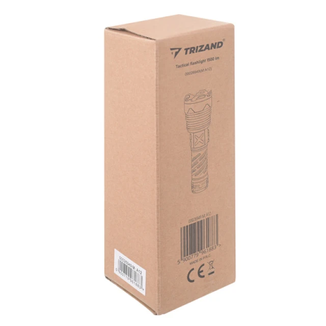 Ліхтарик тактичний Trizand 26949 1500 лм USB-C 5000 мАг Black (5900779961883)