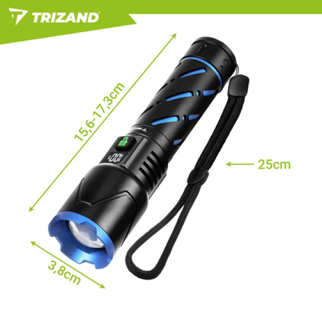 Ліхтарик тактичний Trizand 26950 800 лм USB-C 5000 мАг Black (5900779961890)