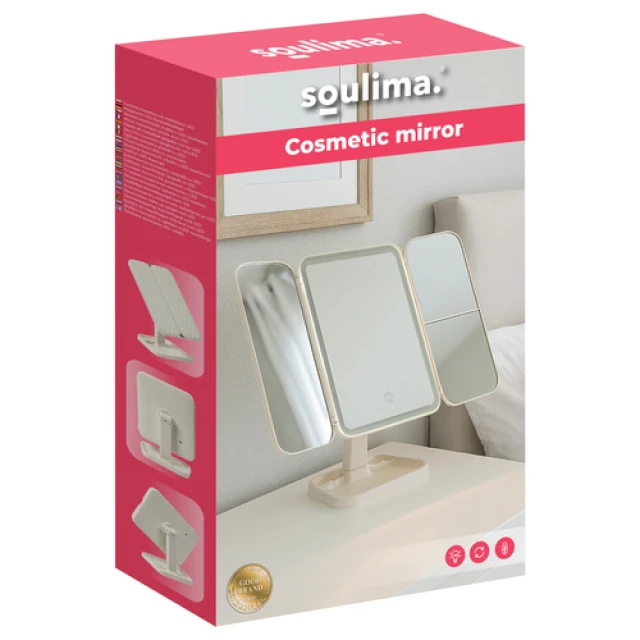 Дзеркало косметичне Soulima LED складне з підсвічуванням (5900779961906)