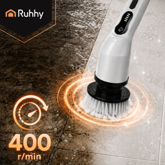 Електрична щітка для ванної Ruhhy 27015 USB 9 насадок (5900779961944)