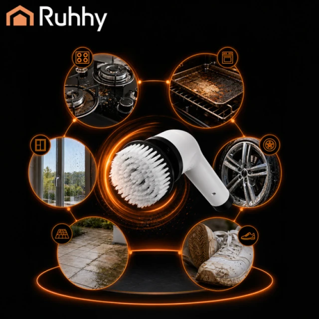 Електрична щітка для ванної Ruhhy 27015 USB 9 насадок (5900779961944)