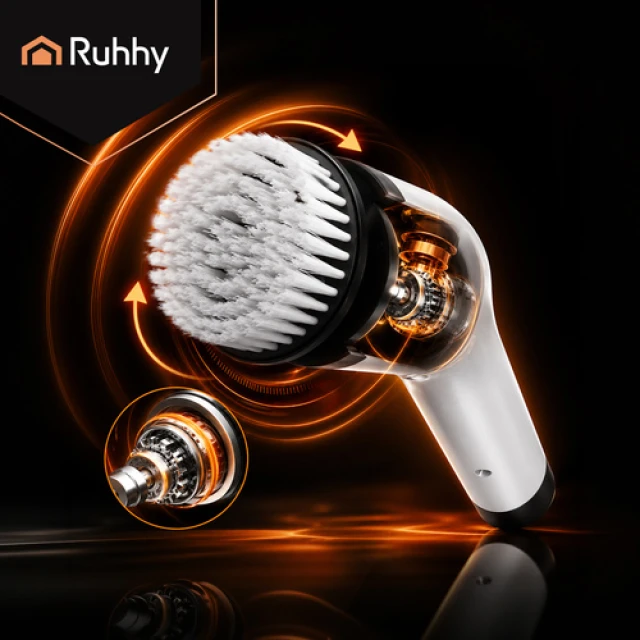 Електрична щітка для ванної Ruhhy 27015 USB 9 насадок (5900779961944)