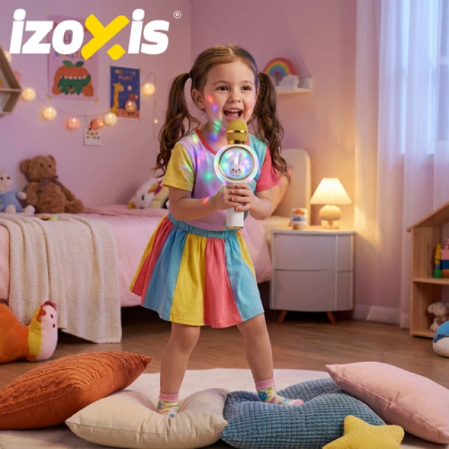Микрофон караоке беспроводной Izoxis 27047 Bluetooth White (5900779962057)