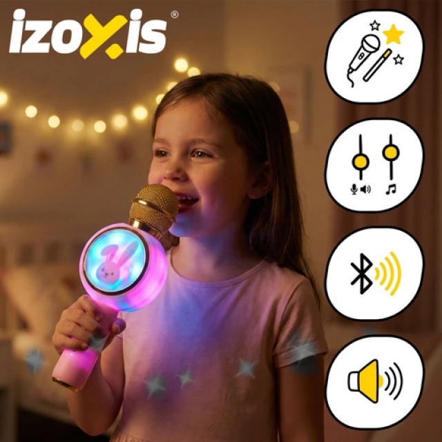 Мікрофон караоке бездротовий Izoxis 27048 Bluetooth Pink (5900779962064)