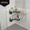 Кутова полиця для ванної кімнати Ruhhy 2 шт Black (5900779962156)