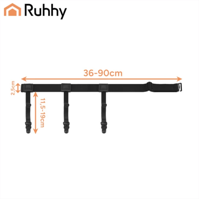 Подтяжки для рубашки мужские Ruhhy Black (5900779962316)