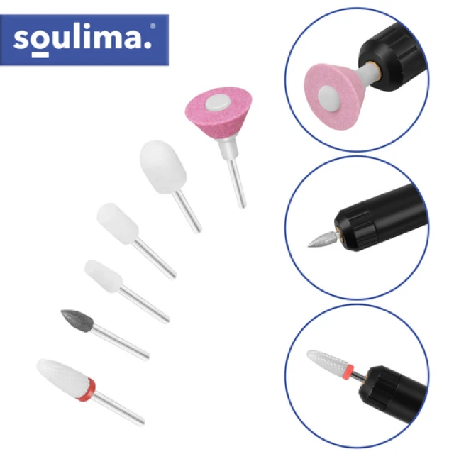 Фрезер для манікюру Soulima 18000 об/хв USB-C набір 6 насадок (5900779962330)