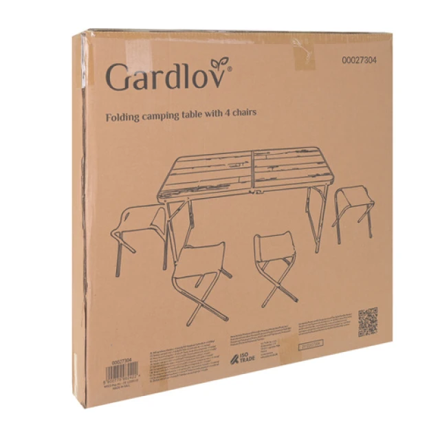 Стіл садовий складний + Gardlov 4 стільці (5900779962422)