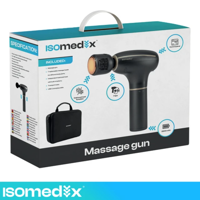 Масажний пістолет Isomedix 7 насадок 30 рівнів BLDC (5900779962453)