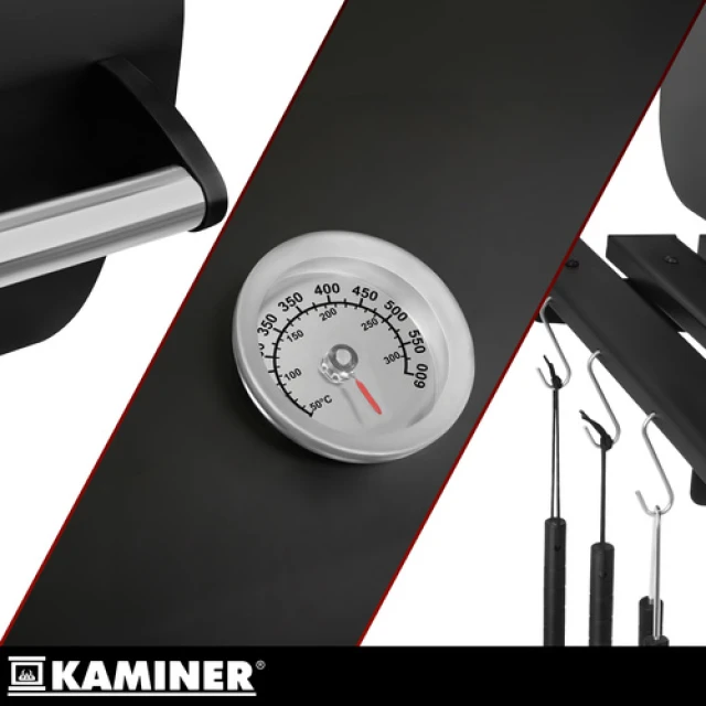 Садовий гриль вугільний з кришкою Kaminer 82x51x117 см (5900779962514)