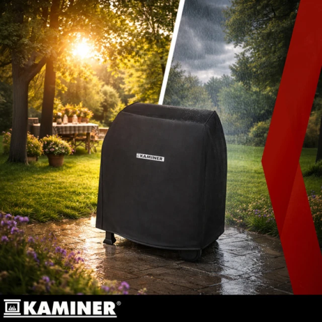 Садовий гриль вугільний з кришкою Kaminer 116x55x110 см (5900779962545)