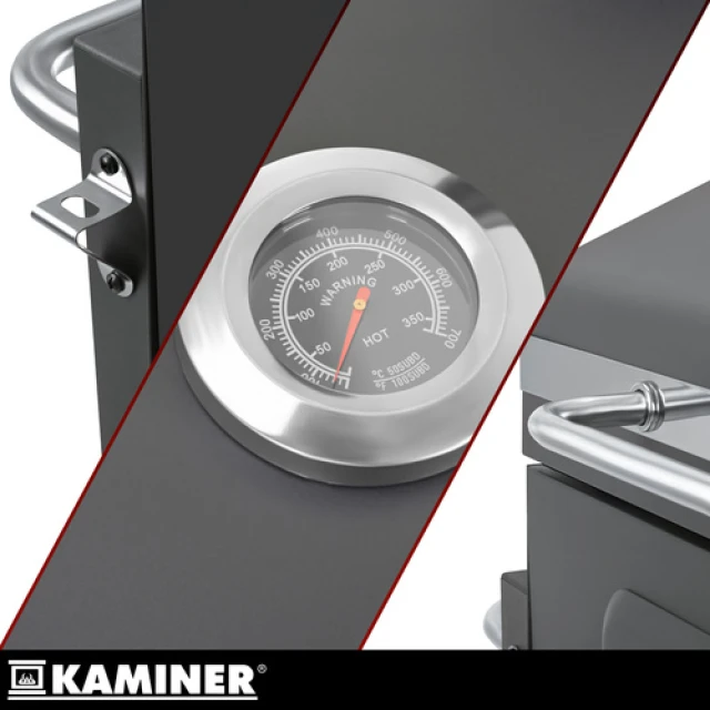 Садовий гриль вугільний з кришкою Kaminer 116x55x110 см (5900779962545)