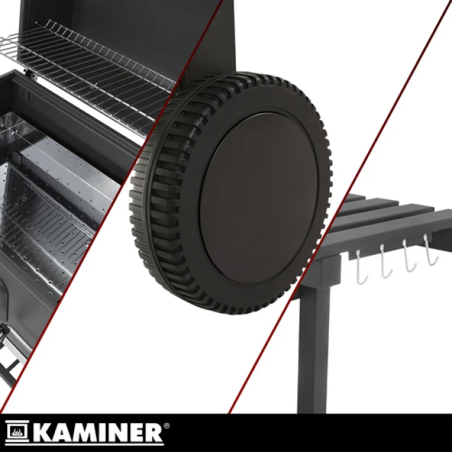 Садовий гриль вугільний з кришкою Kaminer 116x55x110 см (5900779962545)